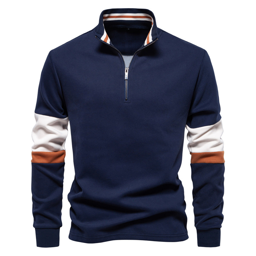 Herren Sportlicher Stehkragenpullover R&B