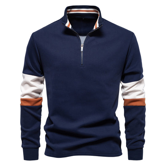 Herren Sportlicher Stehkragenpullover R&B