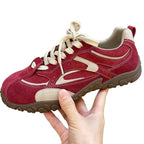Damen Sportliche Wildledersneaker mit atmungsaktivem Mesh-Einsatz R&B