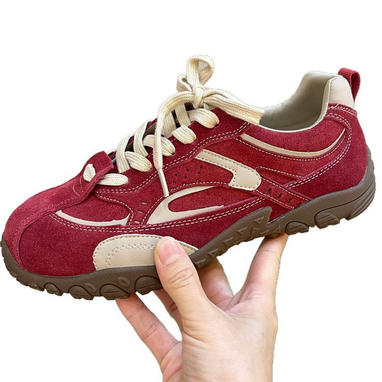 Damen Sportliche Wildledersneaker mit atmungsaktivem Mesh-Einsatz R&B