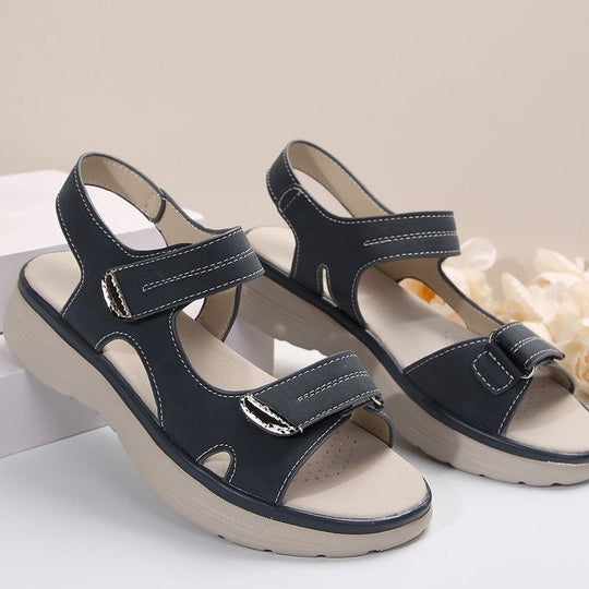 Damen Komfortable Riemensandalen mit verstellbaren Klettverschlüssen R&B