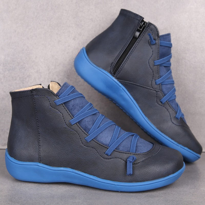 Damen Modische High-Top Sneakers mit robustem Profil und praktischem Reißverschluss EB