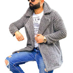 Herren kuschelige Herbstjacke mit weichem Teddyfell