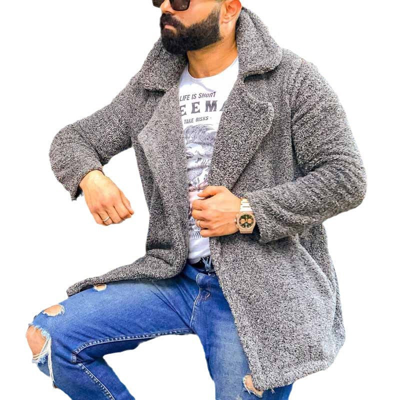 Herren kuschelige Herbstjacke mit weichem Teddyfell