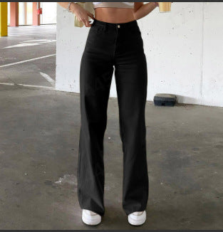 Damen weite High-Waist Jeans im lässigen Schnitt mit eleganter Taillierung R&B