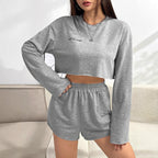 Damen Freizeit-Set mit lässigem Crop-Top und Shorts R&B