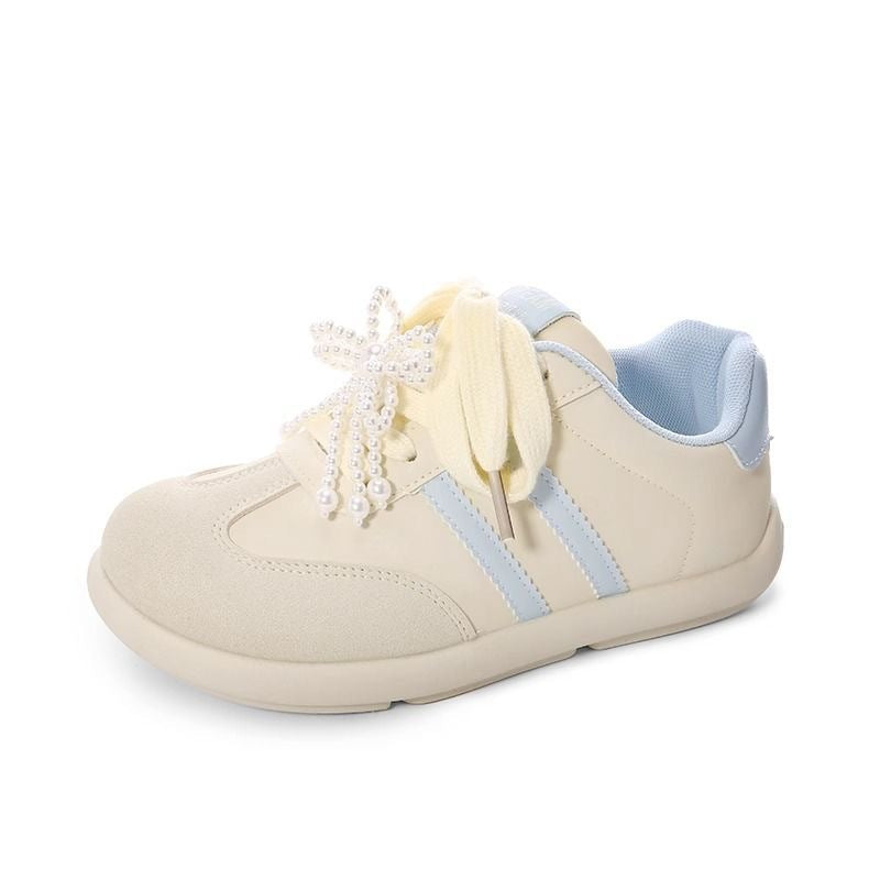 Damen Sneakers mit stilvollen Perlen-Schnürsenkeln R&B