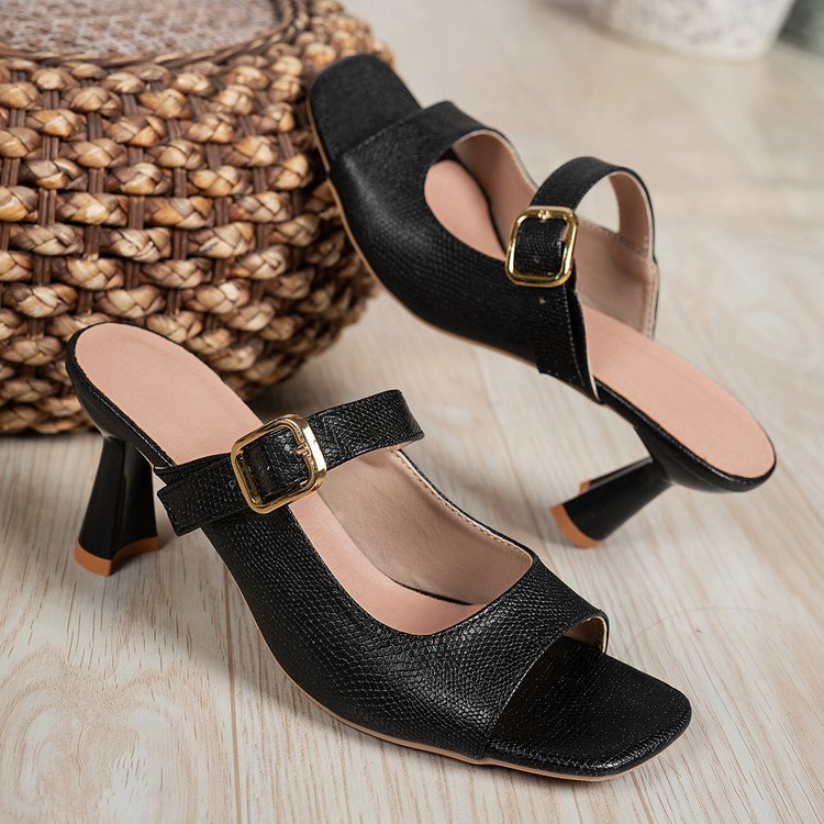 Damen elegante Slingback-Sandalen mit modischem Blockabsatz R&B