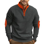 Herren Sweatshirt mit modischem Stehkragen und praktischem Reißverschluss R&B
