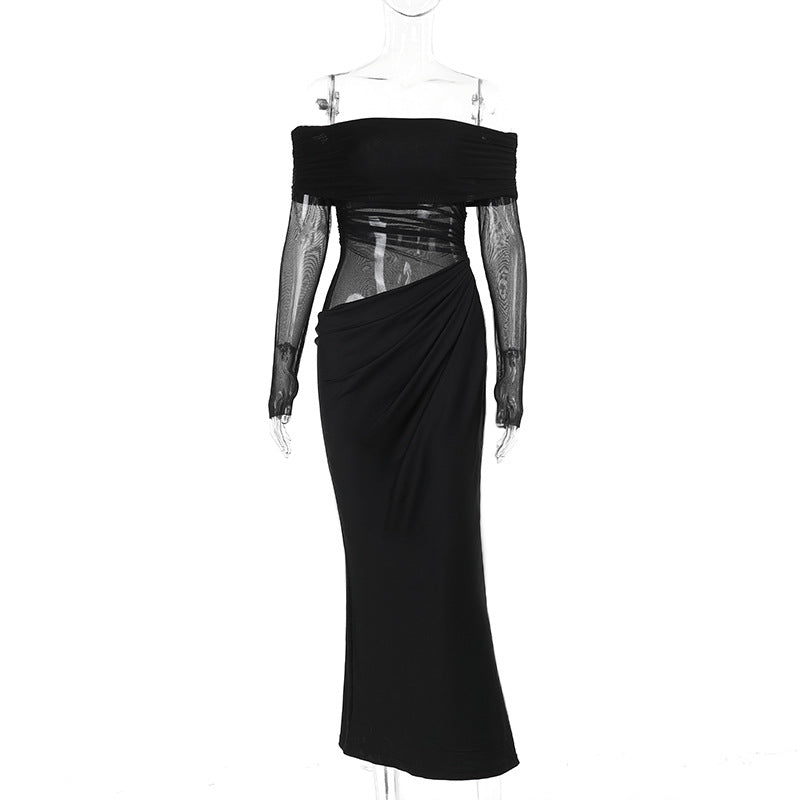 Damen Off-Shoulder Wickelkleid mit Rüschendetails R&B