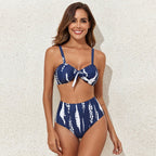 Damen Bikini-Set mit hoch geschnittenem Slip und transparentem Überrock R&B