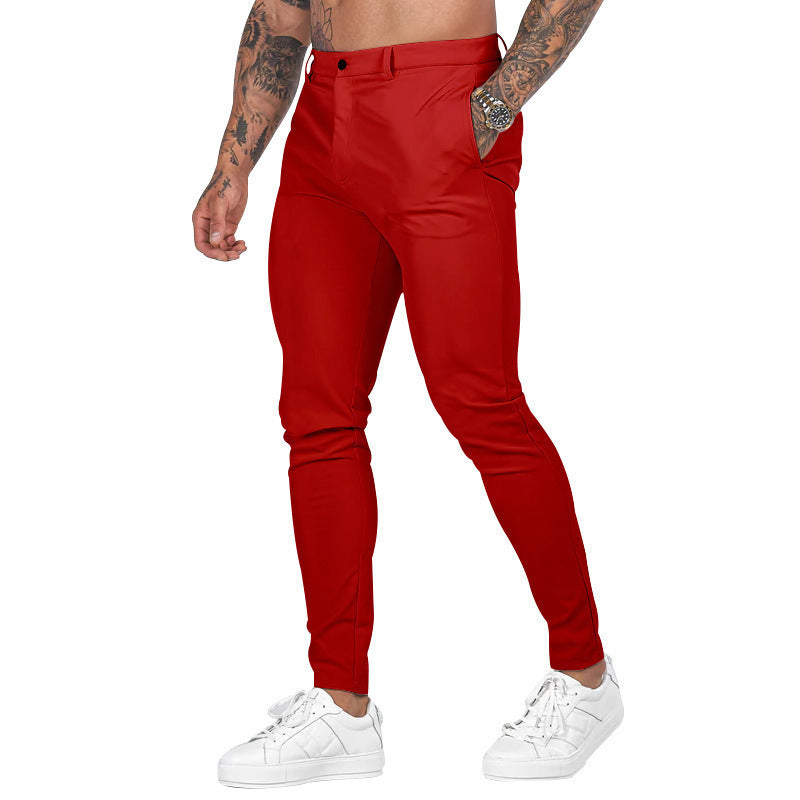 Herren Slim Fit Trousers aus elastischem Material mit seitlichen Taschen R&B