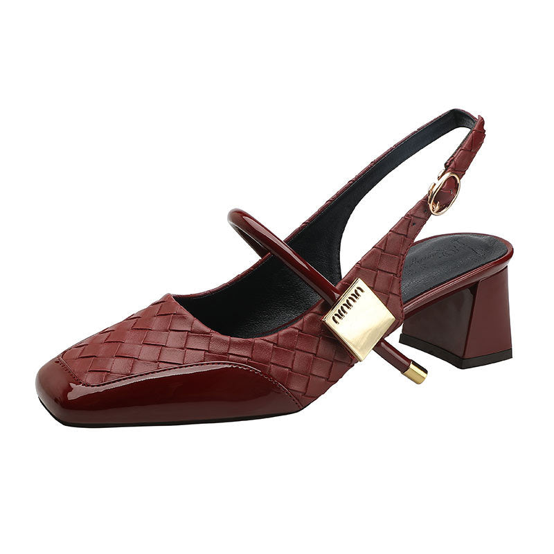 Damen Slingback-Pumps mit strukturiertem Obermaterial