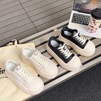 Damen modische Plateau Sneakers mit robustem Obermaterial und detaillierter Schnürung R&B