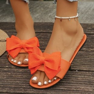 Damen Riemensandalen mit großem Schleifendetail R&B