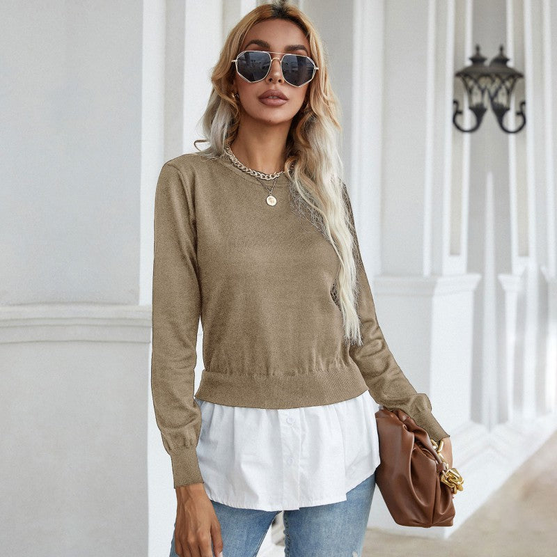 Damen Fashion Pullover mit innovativem Lagen-Look R&B