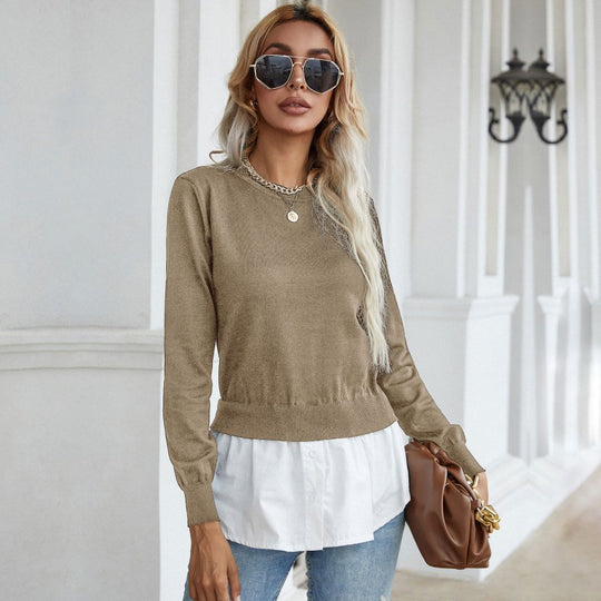 Damen Fashion Pullover mit innovativem Lagen-Look R&B