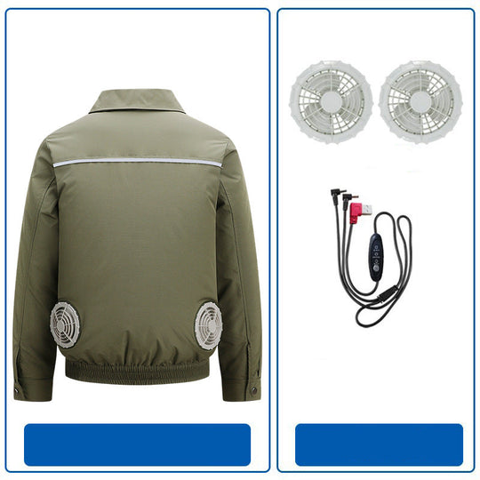 Herren nan atmungsaktive Kühljacke mit integrierten USB-Lüftern R&B