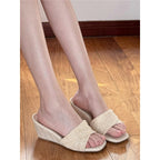 Damen elegante Mules mit geflochtenem Design R&B