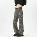 Damen Weitgeschnittene Cargohose mit geschmackvollem Camouflage-Muster