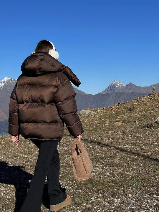 Damen gefütterte Outdoor-Jacke mit hochgeschlossenem Kragen und gestepptem Design R&B