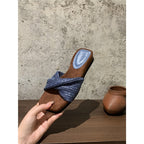 Damen entspannte Mules mit geflochtenem Riemendesign R&B