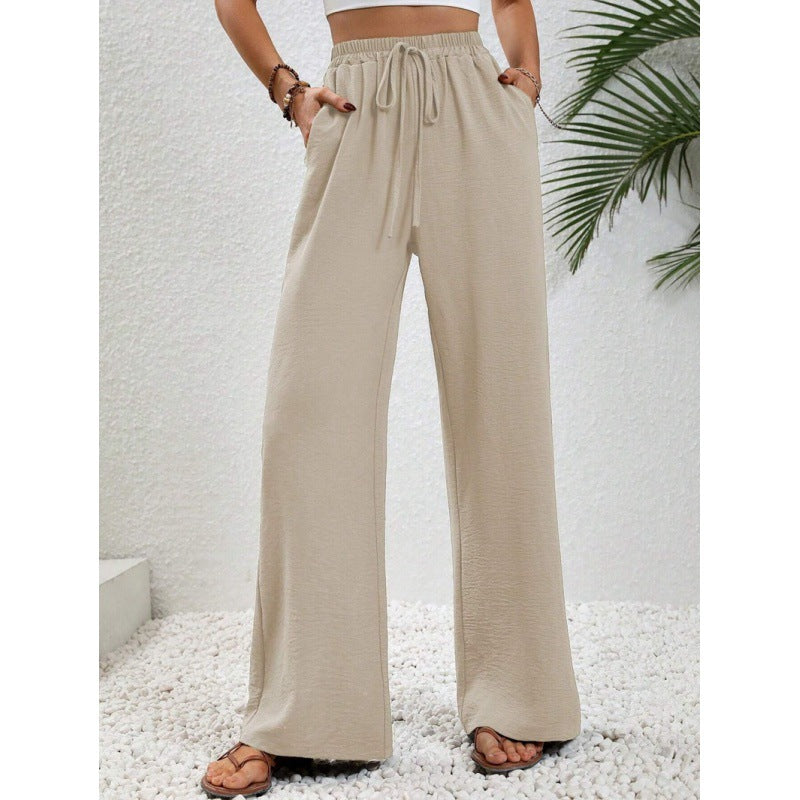 Damen luftige Paltz-Hose mit elastischem Bund und praktischen Taschen R&B