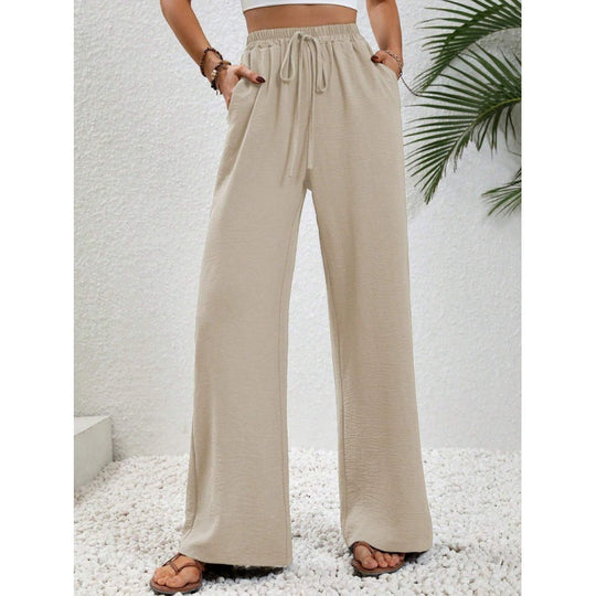 Damen luftige Paltz-Hose mit elastischem Bund und praktischen Taschen R&B
