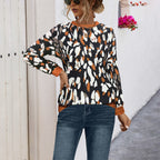 Damen Freizeitpullover mit modernem Leopardenmuster R&B