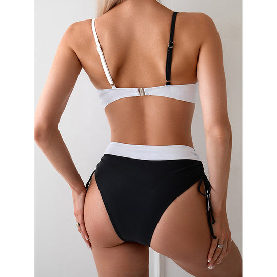 Damen Hochtaillierter Bikini mit modischem Wickel-Design R&B