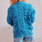 Damen Grobstrickpullover mit modernem Zopfmuster und luftiger Struktur R&B