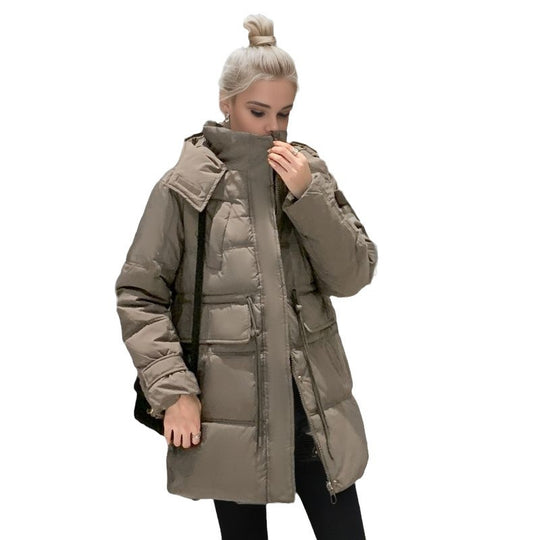 Damen warme Winterjacke mit praktischer Kapuze R&B