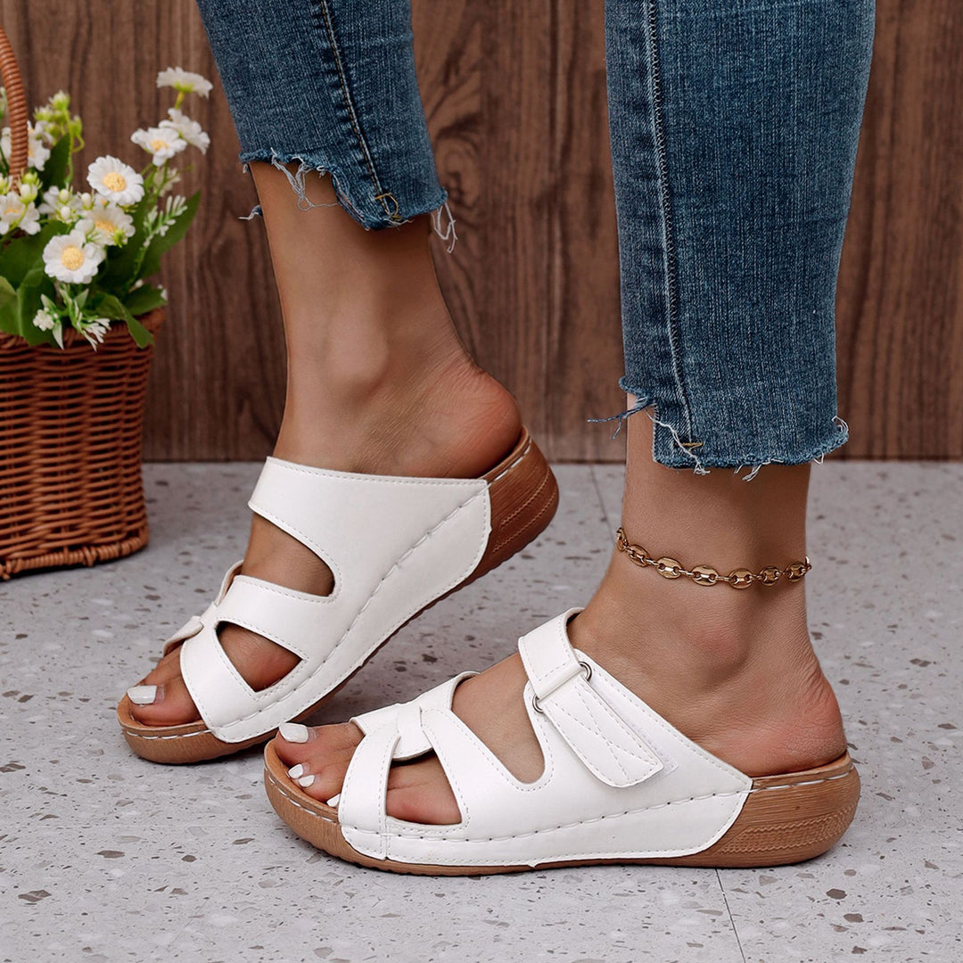Damen Bequeme Keil-Sandalen mit verstellbaren Riemen R&B