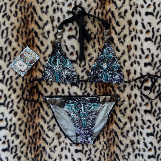 Damen Triangel-Bikini mit kreativem Muster R&B