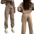 Damen Sportlicher Sweatanzug mit hochschließendem Kragen R&B