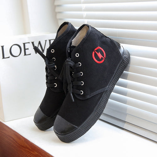 Damen sportliche Schnürstiefel mit hohem Schaft und verstärkter Zehenkappe R&B