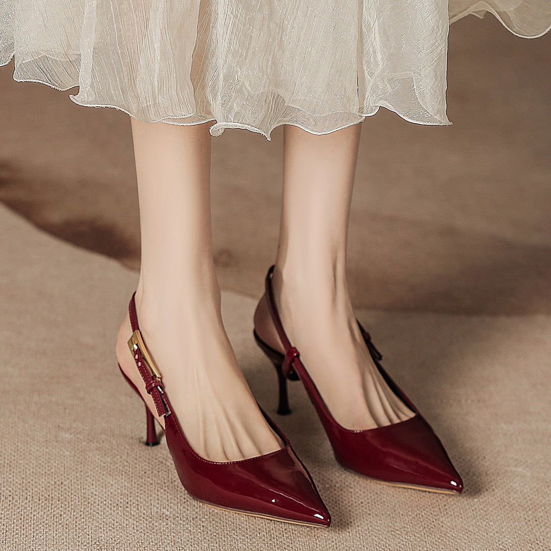 Damen Slingback-Pumps mit elegantem Riemchen und spitzer Zehenpartie R&B