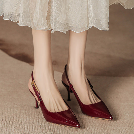 Damen Slingback-Pumps mit elegantem Riemchen und spitzer Zehenpartie R&B