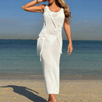 Damen trendiges Strickkleid mit floralem Dekor und raffiniertem Schnitt R&B