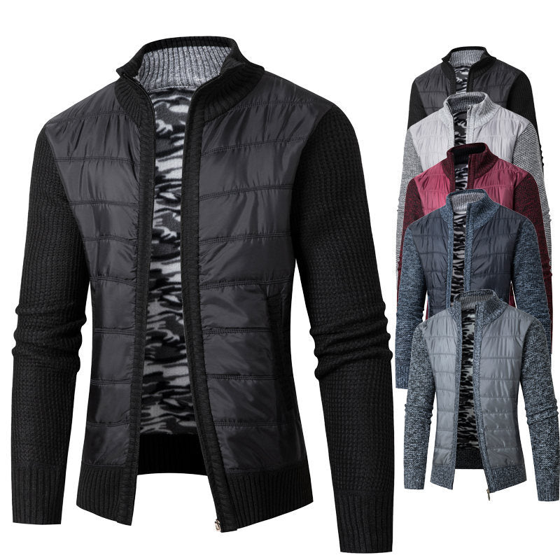 Herren modische Übergangsjacke mit modernem Stehkragen und strukturiertem Design