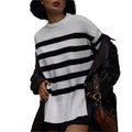 Damen Oversized Pullover mit Streifenmuster R&B