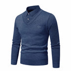 Herren Strickpullover mit V-Ausschnitt und modernem Rippenmuster
