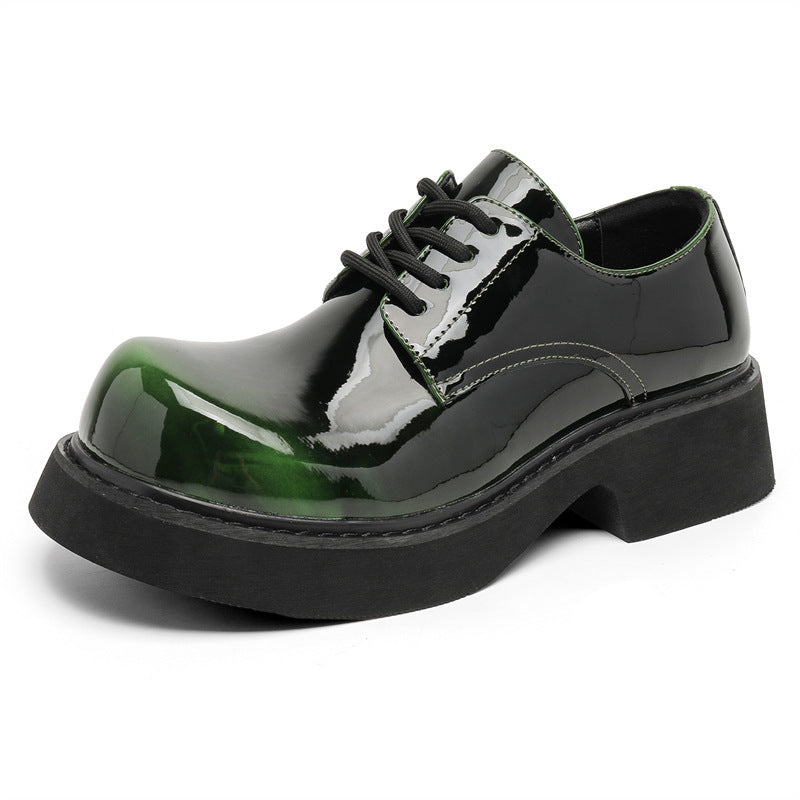 Damen Hochglänzende Schnürschuhe mit dicker Sohle und modischem Design R&B