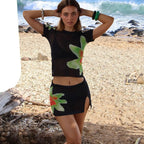Damen luftiges Strandoutfit mit floralem Design R&B