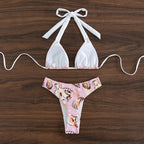 Damen Triangel-Bikini mit trendigem Muschelmuster und raffinierten Trägern R&B