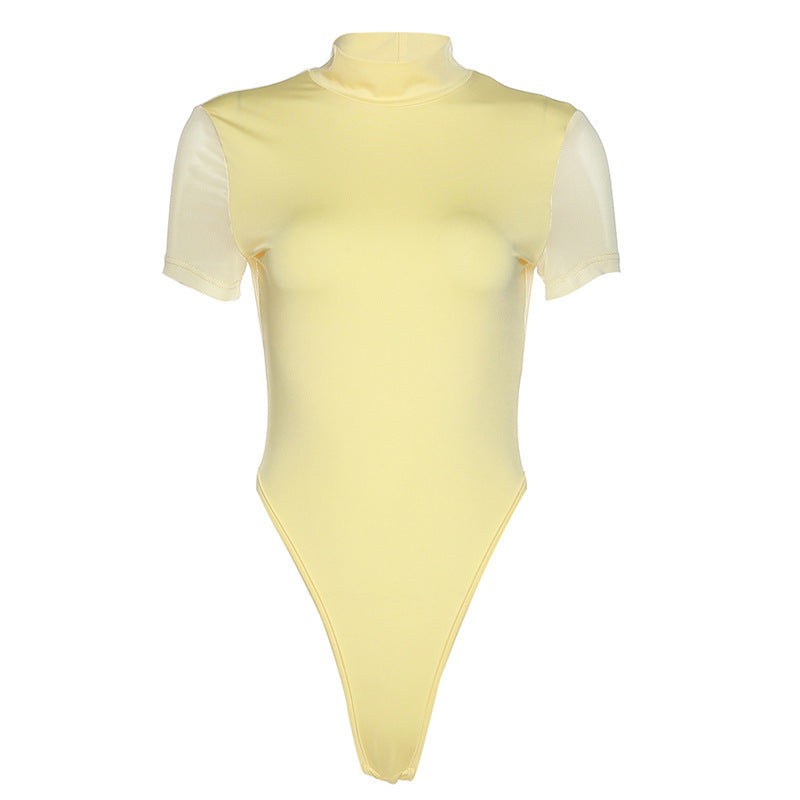 Damen Figurbetontes Bodysuit mit Hochkragen R&B