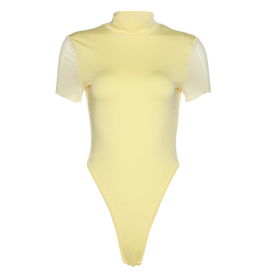 Damen Figurbetontes Bodysuit mit Hochkragen R&B
