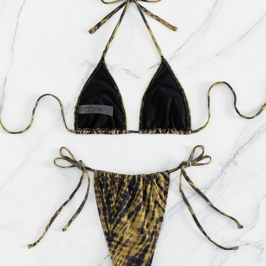 Damen Triangel-Bikini mit verstellbaren Schnürdetails R&B