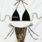 Damen Triangel-Bikini mit verstellbaren Schnürdetails R&B
