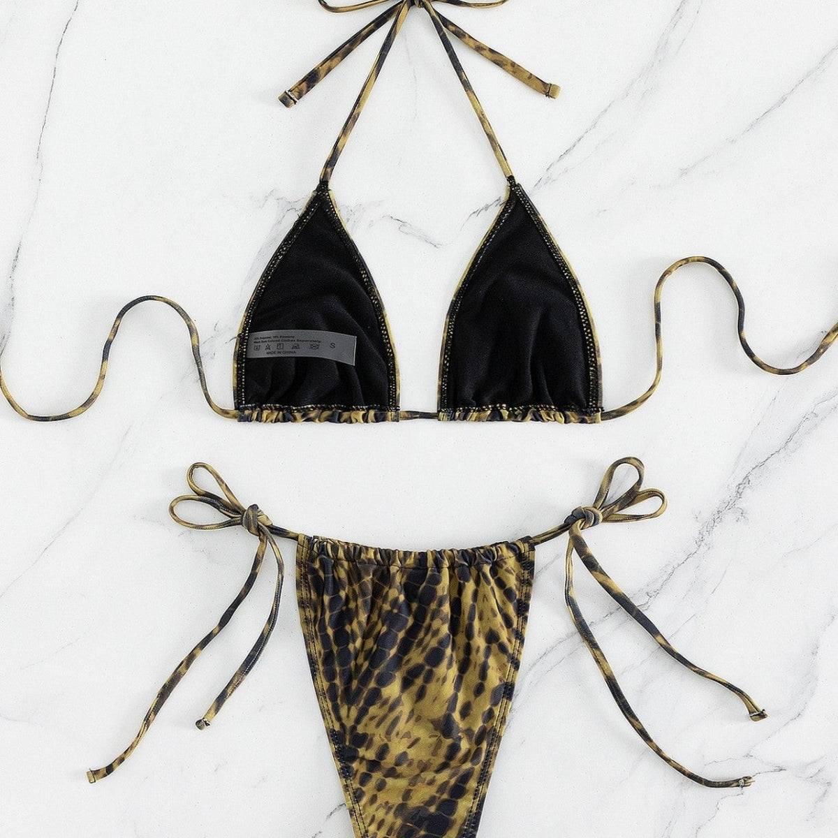 Damen Triangel-Bikini mit verstellbaren Schnürdetails R&B